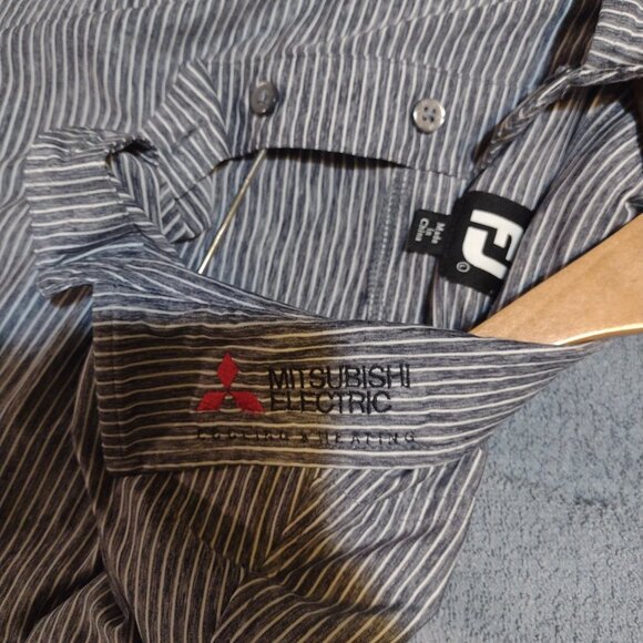 Fj Footjoy mens XLt striped shirt with Mitsubishi Electric monogram - Picture 2 of 5